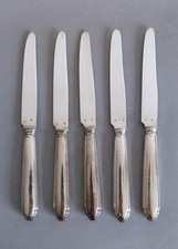 Orfèvre Henri Lapparra  - Série de 5 couteaux a dessert manche et lame en argent