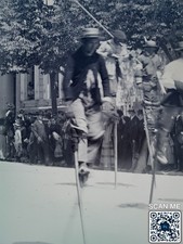 Photo Ancienne Plaque Verre Négatif Bordeaux Course D’échassiers 1893