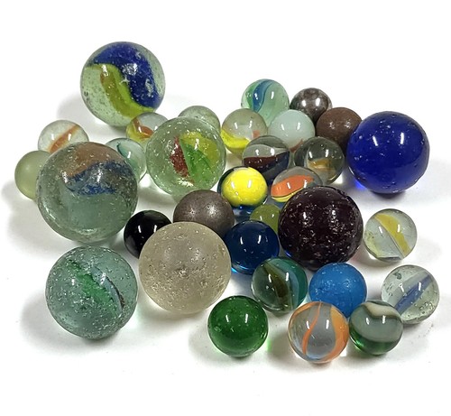 Billes verre vintage œil - billes,