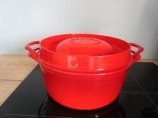 Cocotte Ronde en fonte émaillée Rouge Doufeu Cousances N° 26