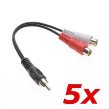 5 PACK - RCA Male Plug to Dual