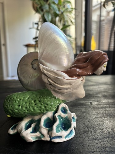 Signed ceramics mermaid - a,