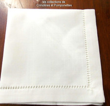 SERVIETTES DE TABLE BRODEES JOURS ECHELLE 6 DE40X40  ECRU CLAIR POLYESTER***