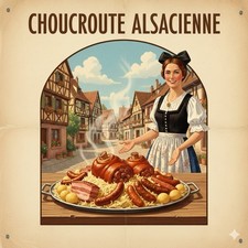 AFFICHE POSTER Choucroute Alsace