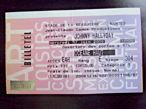 Billet place ticket concert - billet,