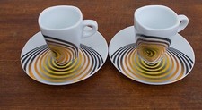 2 tasses à expresso et soucoupes, design Elliptik pour FOLLIET, 2015, état neuf