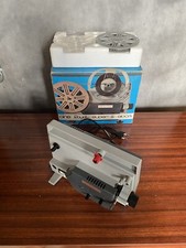 Ancien Projecteur GIOCA Super 8 Plastique Gris + 2 Bobines + Boite Vintage #B867