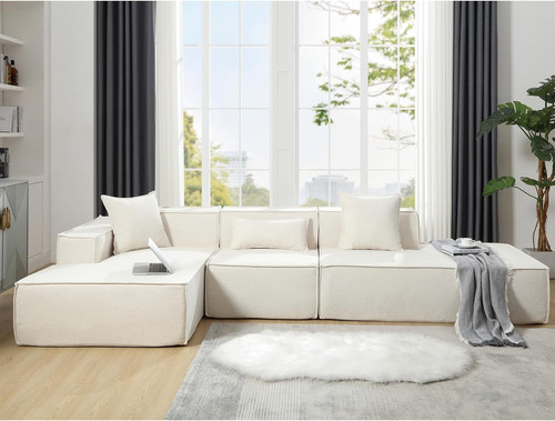 Beige 129 modular polyester - beige, 129"