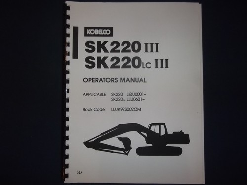 Kobelco sk220 iii sk220lc - sk220-iii, sk220lc-iii
