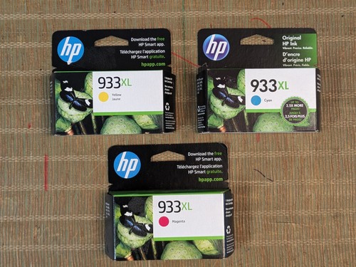 Genuine 933xl cyan yellow - hp, cyan,