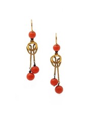 Boucles d'oreille corail