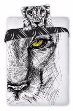 LION PARURE de Lit 1 pers HOUSSE DE COUETTE 160x200 + TAIE 70x80