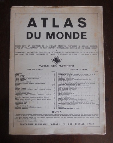 Atlas monde 1936 - atlas,
