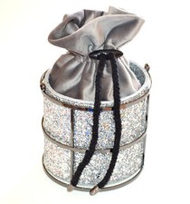 Pochette femme argent gris