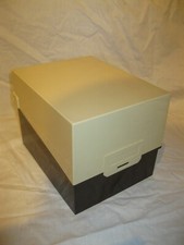 Vintage 80s Ancienne BOÎTE DE RANGEMENT LYNX BEIGE MARRON Cartes Postales Photos