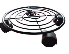 Soucoupe Métallique avec Roues Ø 25 CM Résistant pour Transport Vases Plantes