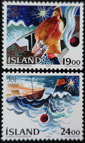 Timbres islande noël - islande,