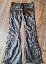 SUPERBE PANTALON CUIR  LACETS HARD LEATHER STUFF W32 ZIP ROCK LEDER GAY SKIN ROB