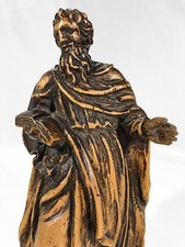 Saint Evangeliste bois sculpté fin XVIIème, carved wood Evangelist statue 18.5cm