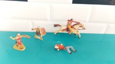 Lot Figurines soldat elastolin élastolin moyen âge indien gaulois viking cassés