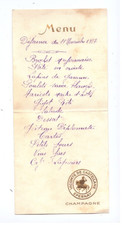 MENU illustré / CHAMPAGNE "VICOMTE DE CASTELLANE" à EPERNAY (51) en 1937