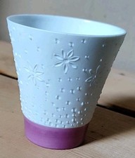 Photophore Bernardaud Porcelaine Biscuit Décor Fleurs