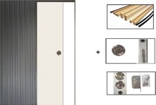 Porte Coulissante Lacdor Blanc Ral9010 H204 X L83 + Systeme A Galandage Et Kit F