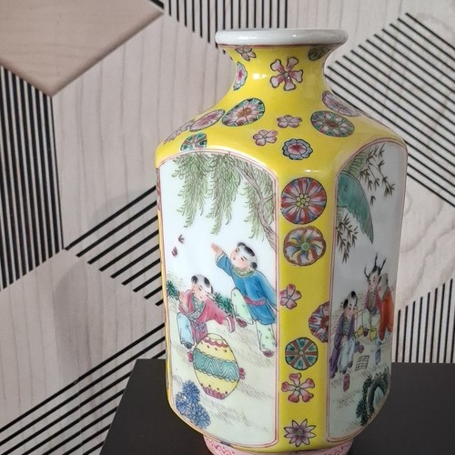 Vase chinois porcelaine décor