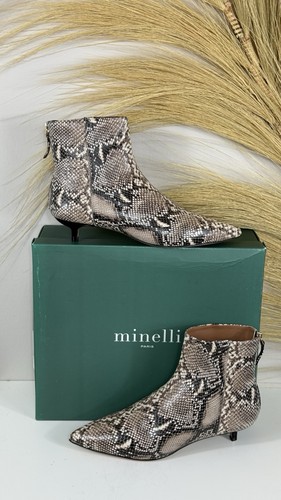 Minelli bottines cuir motif