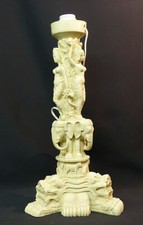 A art asie chine grand pied de lampe 47cm5kg résine éléphant divinité chien fo 