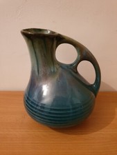 Cruche grès flammé bleu signée numérotée