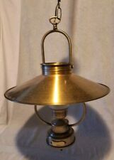 Lustre Plafonnier De Marine En Cuivre Ancien, Avec Verre Non D'origine + Jolie