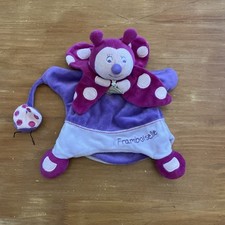 Doudou et compagnie plat marionnette coccinelle Violet mauve Framboiselle Rose