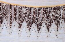 Frange de perles en verre grenat et blanc