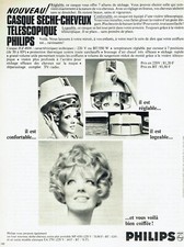  publicité Advertising 0522 1968   Philips  le casque sèche cheveux téléscopique