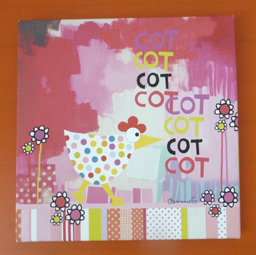 Poule tableau cadre 5cm - tableau,