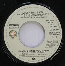 Rock Promo 45 Mathews & Co I Wanna Fait Vous Happy / Sur