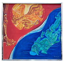 TABLEAU HUILE SUR TOILE PAR BOKA 1968 ATTRIBUÉE À GEORGES BOKA - VINTAGE CANADA