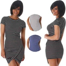 Femmes Robe Tricotée Rayures