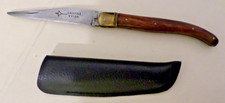COUTEAU ANCIEN LAGUIOLE EXTRA G.DAVID ARBALETE FRANCE manche bois housse skaï