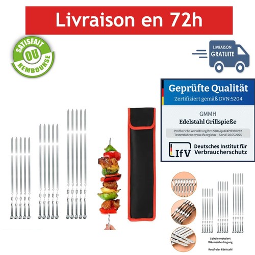 Lot brochettes en - brochettes, acier