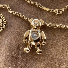 Chopard Ourson Happy Teddy Bear Or 18k Diamants Collier Pendentif