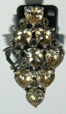 superbe bague type marquise strass en forme de coeur en argent 925