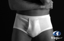 Slips Homme Classiques A Nervures avec Ouverture en Pur Coton FRAGI ANTHONY Set