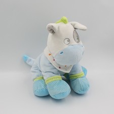 Doudou cheval bleu vert pois
