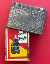 Bel étui porte boite d'allumette vintage avec boite d'allumette "Sorino Porto"