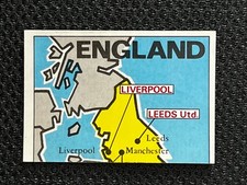 STICKER  PANINI FOOTBALL CLUBS 1975 LIVERPOOL LEEDS ENGLAND # 92 ORIGINAL