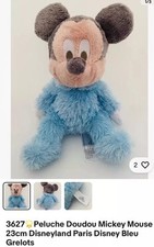 407-3627?2 Peluches Minnie Mickey Mouse 25cm Disneyland Paris Rose Bleu