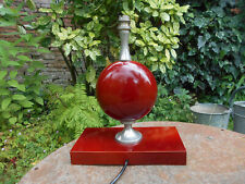 Philippe BARBIER grand pied de lampe en métal laqué rouge sang   1970 design XXe
