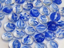 20 Billes Plates Bleu Galet